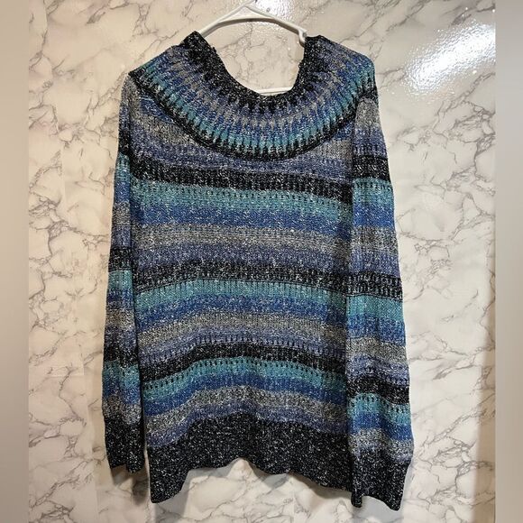 NIC+ZOE SAPPHIRE STRIPES SWEATER Size 2X - Picture 11 of 12